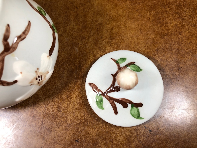 Orchard Ware Made In California Dogwood Pattern Sugar Bowl With Lid