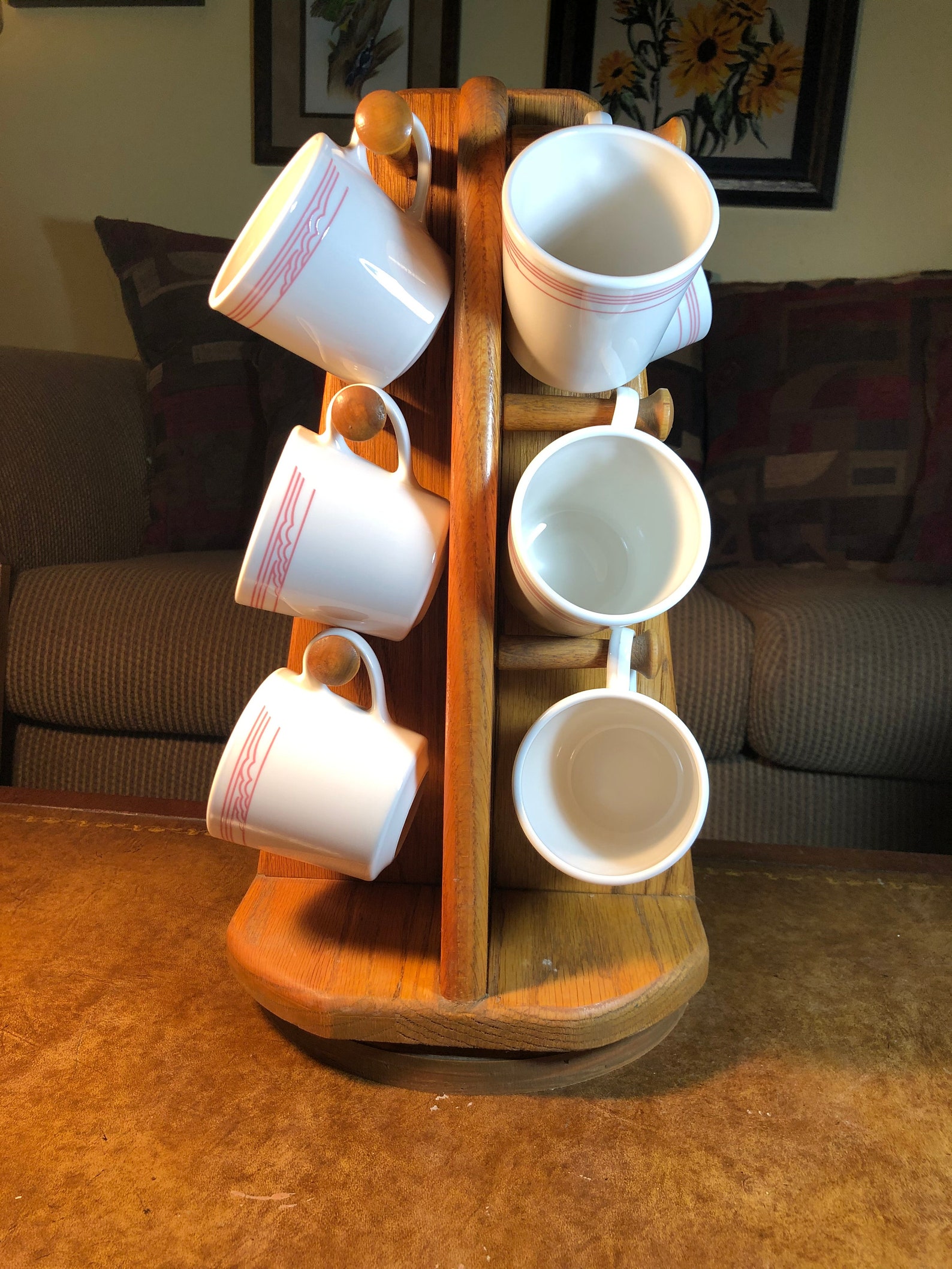 4 Sided Rotating Coffee Cup Stand With 12 Corning Cumulus Etsy