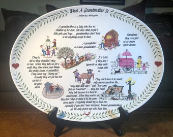 The Original Red Plate Company “What A Grandmother Is” Illustrated by Sandi Wickersham Resnick Oval Platter