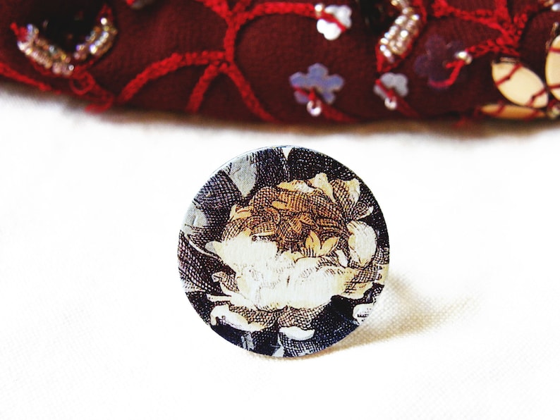 paper jewelry handmade eco jewelry vintage paper flowers ring paper gift idea vintage style nature Paper ring