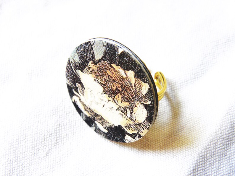 paper jewelry handmade eco jewelry vintage paper flowers ring paper gift idea vintage style nature Paper ring