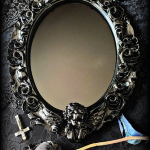 Black Angel Black Scrying Mirror