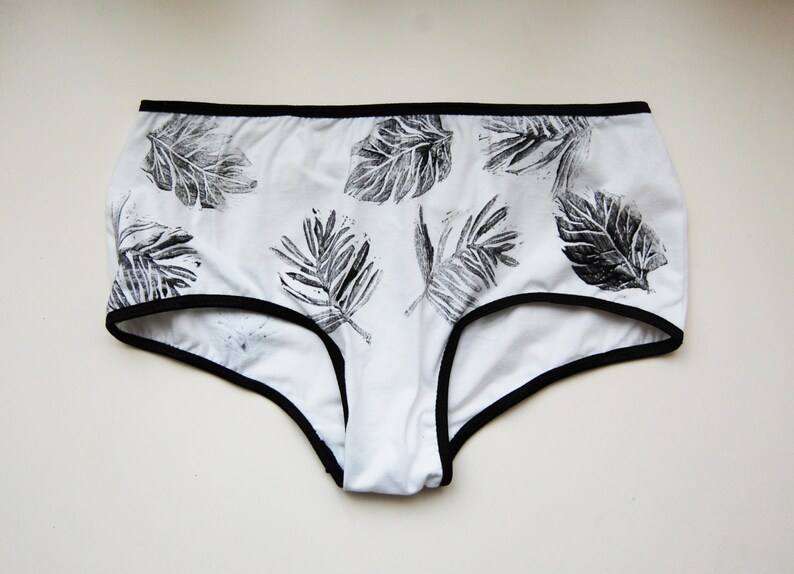 Black and White Organic Cotton Panties Set / Boyshorts Etsy