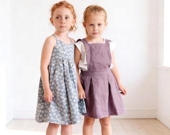 Vestido de delantal de lino