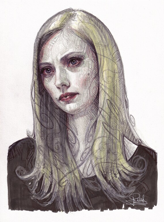 Original Drawing Karen Page Deborah Ann Woll Etsy