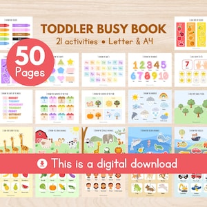 Toddler Busy Book Printable: Montessori Learning Binder (Digital Download)
