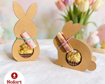 Osterhasen Verpackung für Ferrero Rocher & Geldgeschenke – Last Minute Ostergeschenk, Ausdrucken auf Kraftpapier (Sofort PDF Download)