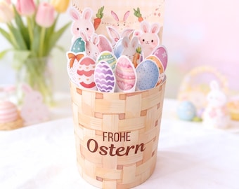 Duplo Banderolen „Frohe Ostern“ – Mit Hasen & Ostereiern, Gutschein Vorlage, Last Minute Printable Ostergeschenk