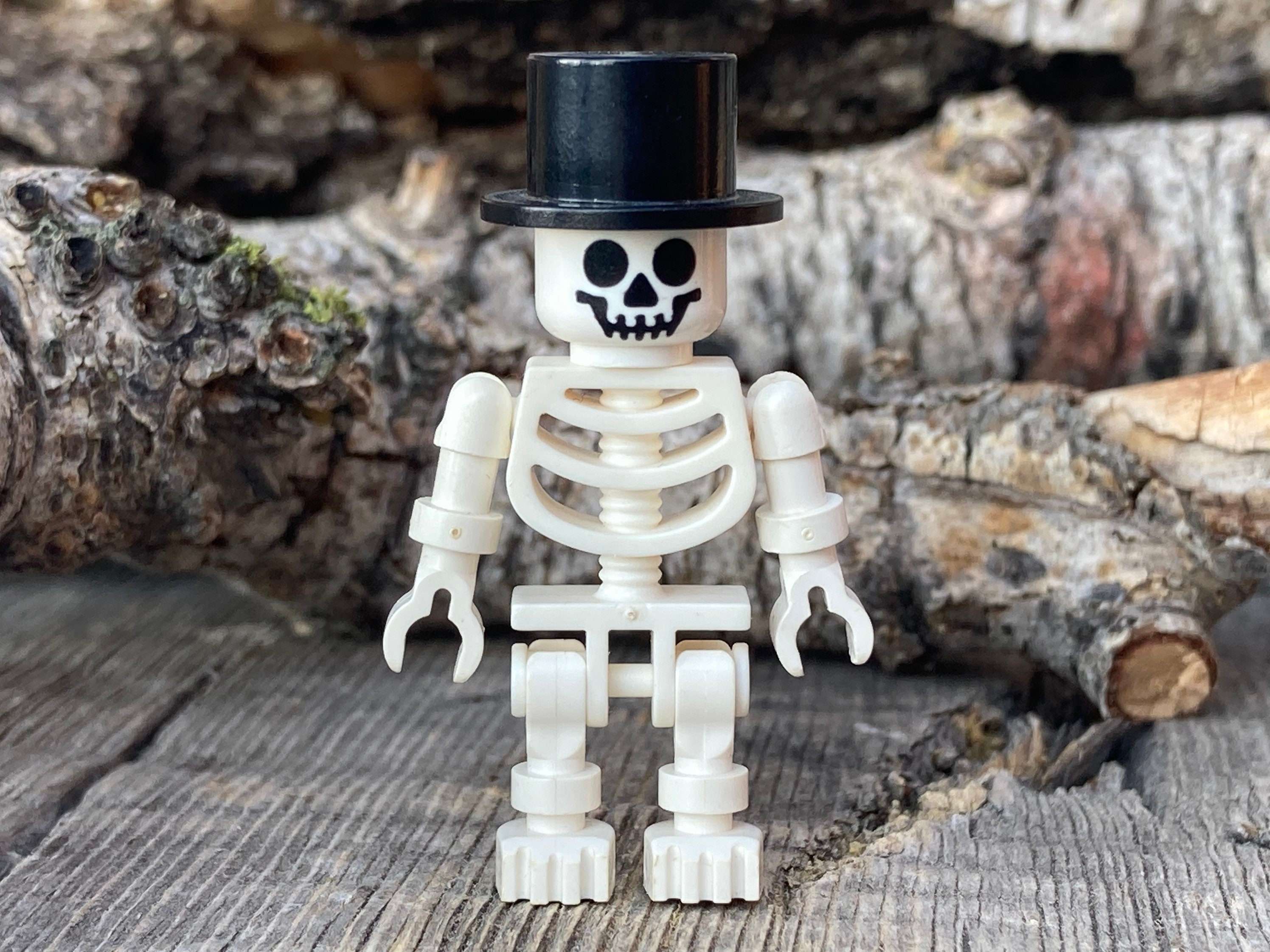 brud basen mister temperamentet Skeleton Wearing a Black Top Hat Genuine LEGO® Minifigure - Etsy