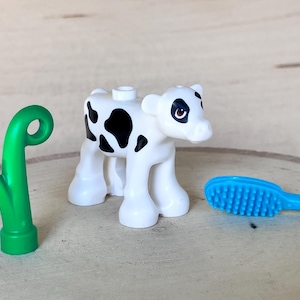 Calf Baby Cow with Reddish Brown Eyes and Black Spots - Genuine LEGO® Animal
