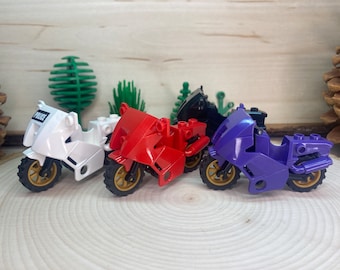 Motorcycle Street Bike with Black Chassis and Pearl Gold Wheels LEGO®, you pick the color - Genuine LEGO® Vehicle