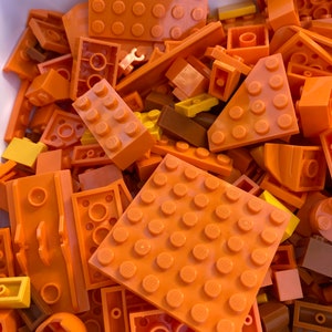 Orange Bulk Lot of Blocks Parts & Pieces, 1/2 Pound - Genuine LEGO®
