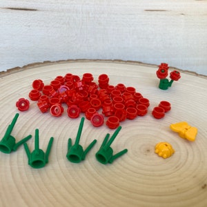 Red Flower Garden Accessory Pack, 60-Pack - Genuine LEGO® Landscape