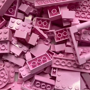 Bright Pink Bulk Lot of Blocks Parts & Pieces, 1/2 Pound - Genuine LEGO®