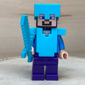 full body 3d render of minecraft steve as a funko pop