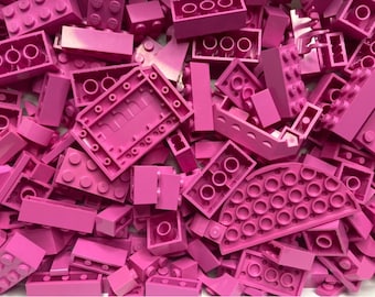 Dark Pink Bulk Lot of Blocks Parts Pieces, 1/2 Pound Genuine LEGO®