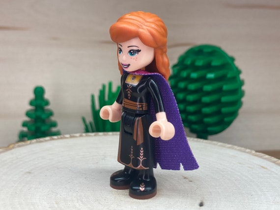 Anna Wearing a Black Dress, Magenta and Dark Purple Cape - Disney Princess:  Frozen 2, Genuine LEGO Minifigure - Etsy