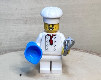 Chef with White Toque, Whisk & Blue Bowl – Genuine LEGO® Minifigure