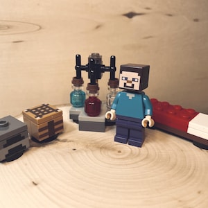 Steve in Base Camp brewing Potions - Genuine LEGO® Minifigure