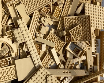 Tan Bulk Lot of Blocks Parts & Pieces, 1/2 Pound - Genuine LEGO®