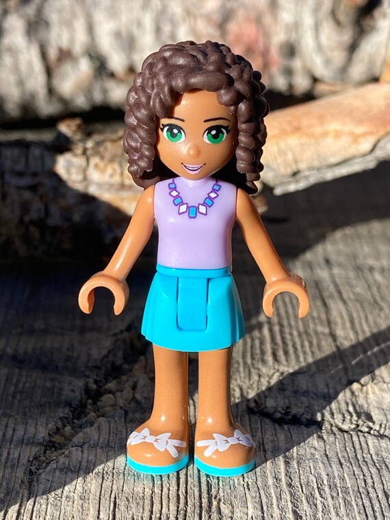 Andrea Wearing a Medium Azure Skirt and Lavender Top Friends Genuine LEGO Minifigure Etsy