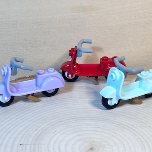 Moped Scooter with Medium Stone Gray Handlebars and Kickstand - Genuine LEGO® Vehicle