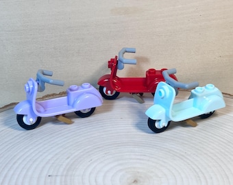 Moped Scooter with Medium Stone Gray Handlebars and Kickstand - Genuine LEGO® Vehicle