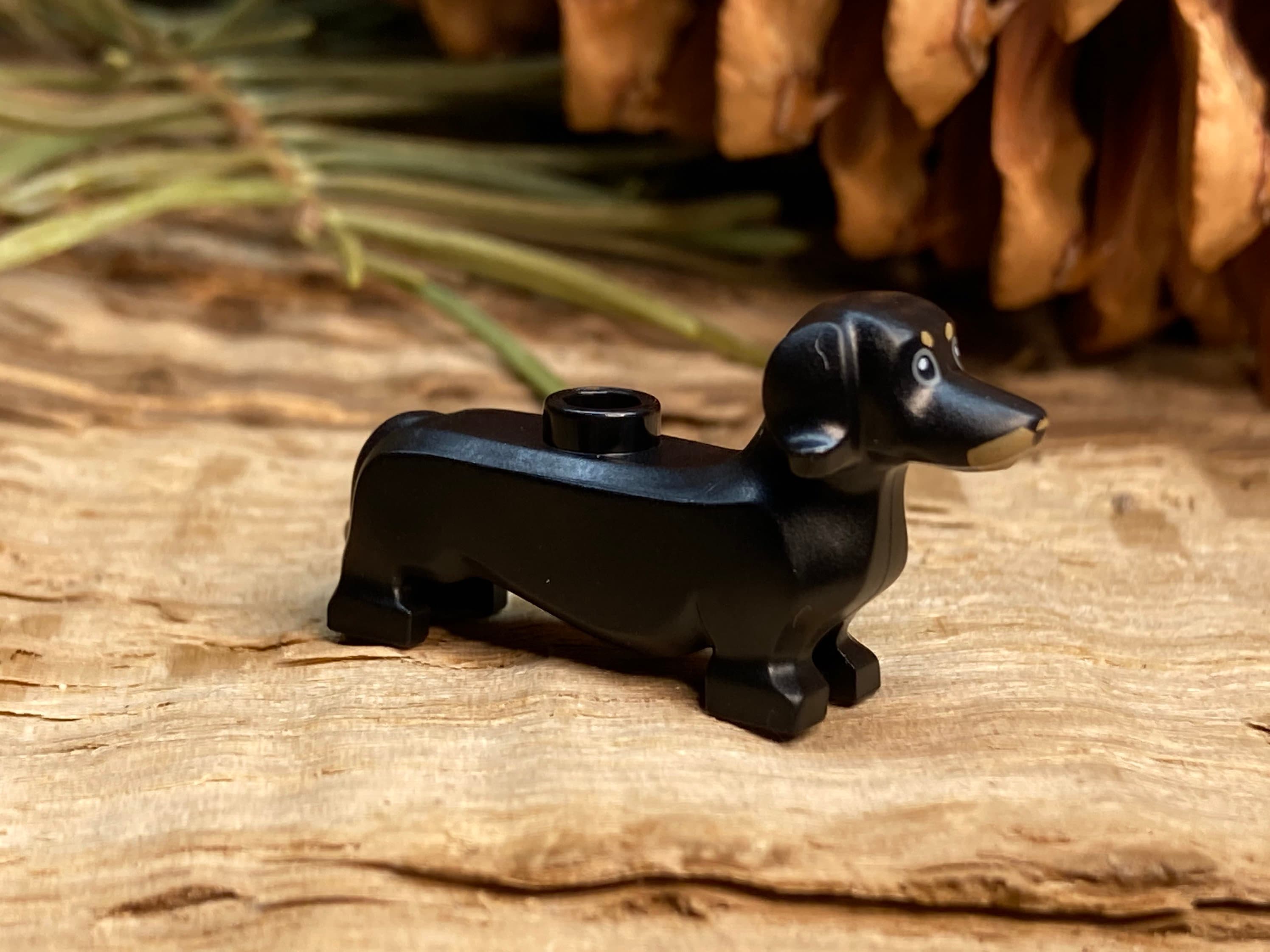New Lego Dachshund Dog Black with Tan Markings Weiner Dog Rare 53075 puppy  hound