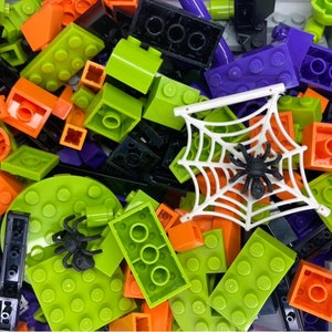 Halloween Colors Bulk Lot of Blocks Parts & Pieces, 1/2 Pound - Genuine LEGO®