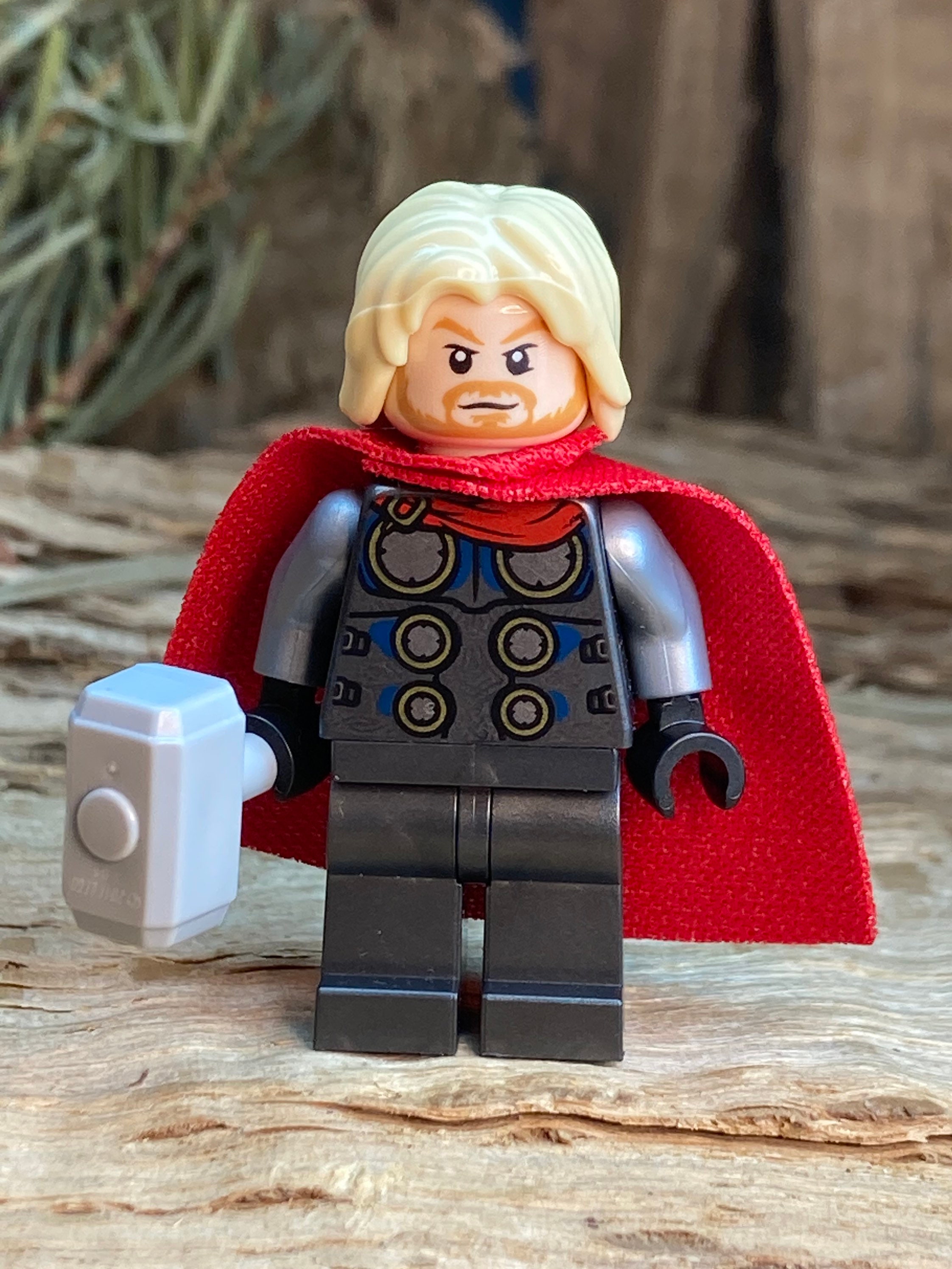 Thor With a Red Cape and Holding Mjolnir Super Heroes Avengers Genuine LEGO Minifigure Etsy