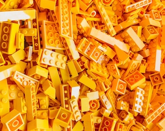 Yellow Bulk Lot of Blocks Parts & Pieces, 1/2 Pound - Genuine LEGO®