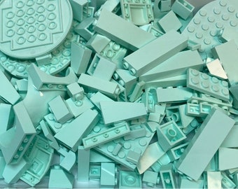 Light Aqua Bulk Lot of Blocks Parts & Pieces, 1/2 Pound - Genuine LEGO®