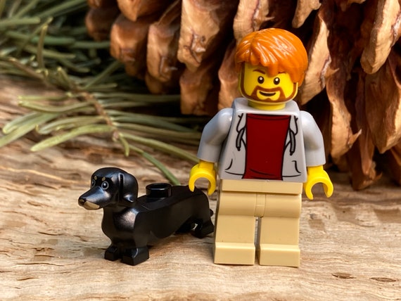 Dachshund With Black Eyes and Nose and Tan Markings Genuine LEGO