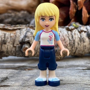 Stephanie, Dark Blue Cropped Trousers, White Soccer Jersey - Friends, Genuine LEGO® Minifigure