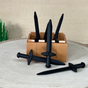 Lot de 6 épées longues noires - Accessoire LEGO® authentique