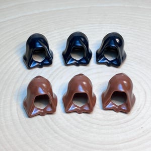 6-Pack Hoods (Black, Reddish Brown) – Genuine LEGO® Minifigure Parts