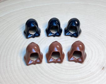 6-Pack Hoods (Black, Reddish Brown) – Genuine LEGO® Minifigure Parts