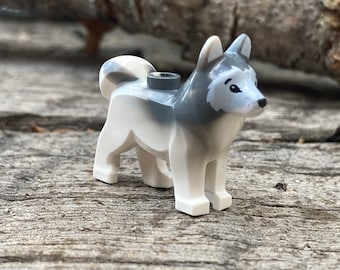 White Husky Dog w/ Marbled Ears – Genuine LEGO® Animal