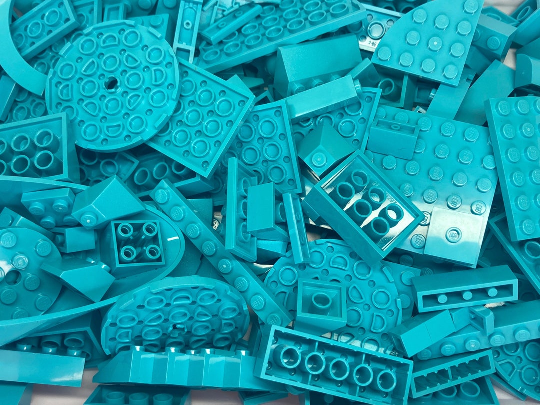 Medium Azure Blue Bulk Lot of Blocks Parts Pieces 1 2 Pound Genuine LEGO Etsy
