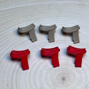 Pacote com 6 cachecóis longos (vermelho, castanho escuro) – Peças originais para minifiguras LEGO®