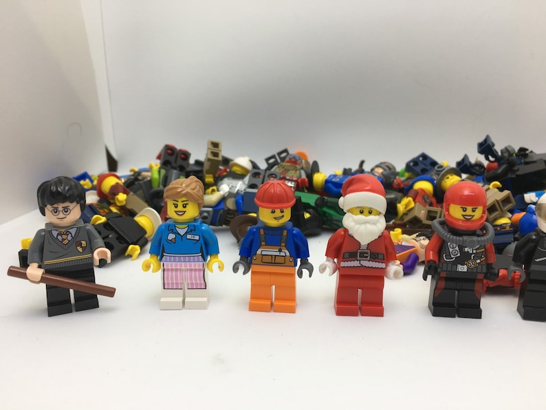 Pack of 10 genuine LEGO® minifigures, perfect for expanding your collection with a variety of unique characters.