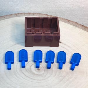 6-Pack Trans Dark Blue Popsicle with Crate – Genuine LEGO® Accessory