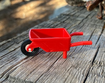 Minifigure Wheelbarrow Frame with White Pulley Wheel and Black Tire - Genuine LEGO® Accessory
