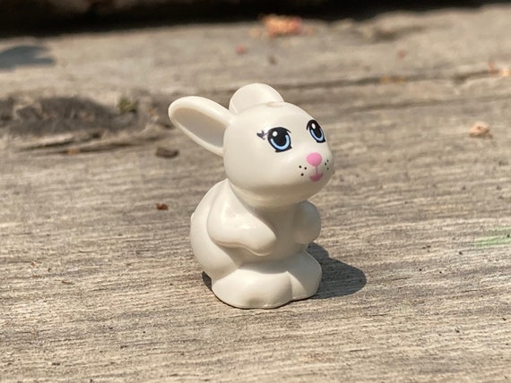 White Bunny Sitting With Bright Light Blue Eyes daisy Genuine LEGO Animal Etsy Canada