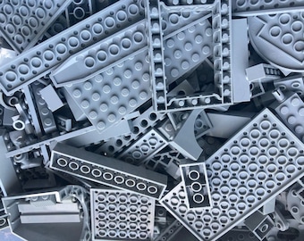Light Bluish Gray or Medium Stone Gray Bulk Lot of Blocks Parts & Pieces, 1/2 Pound – Genuine LEGO®