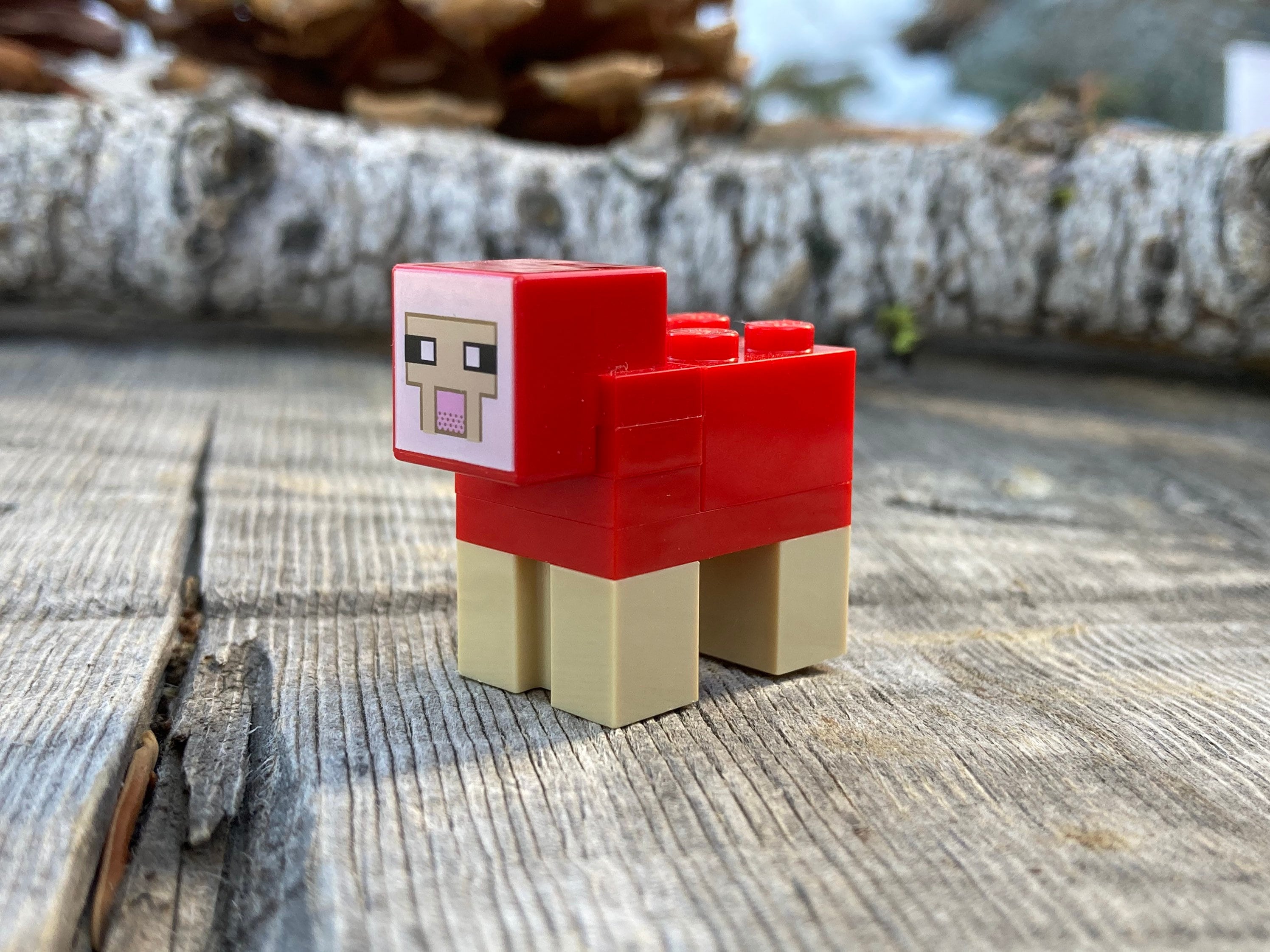 lego minecraft red sheep