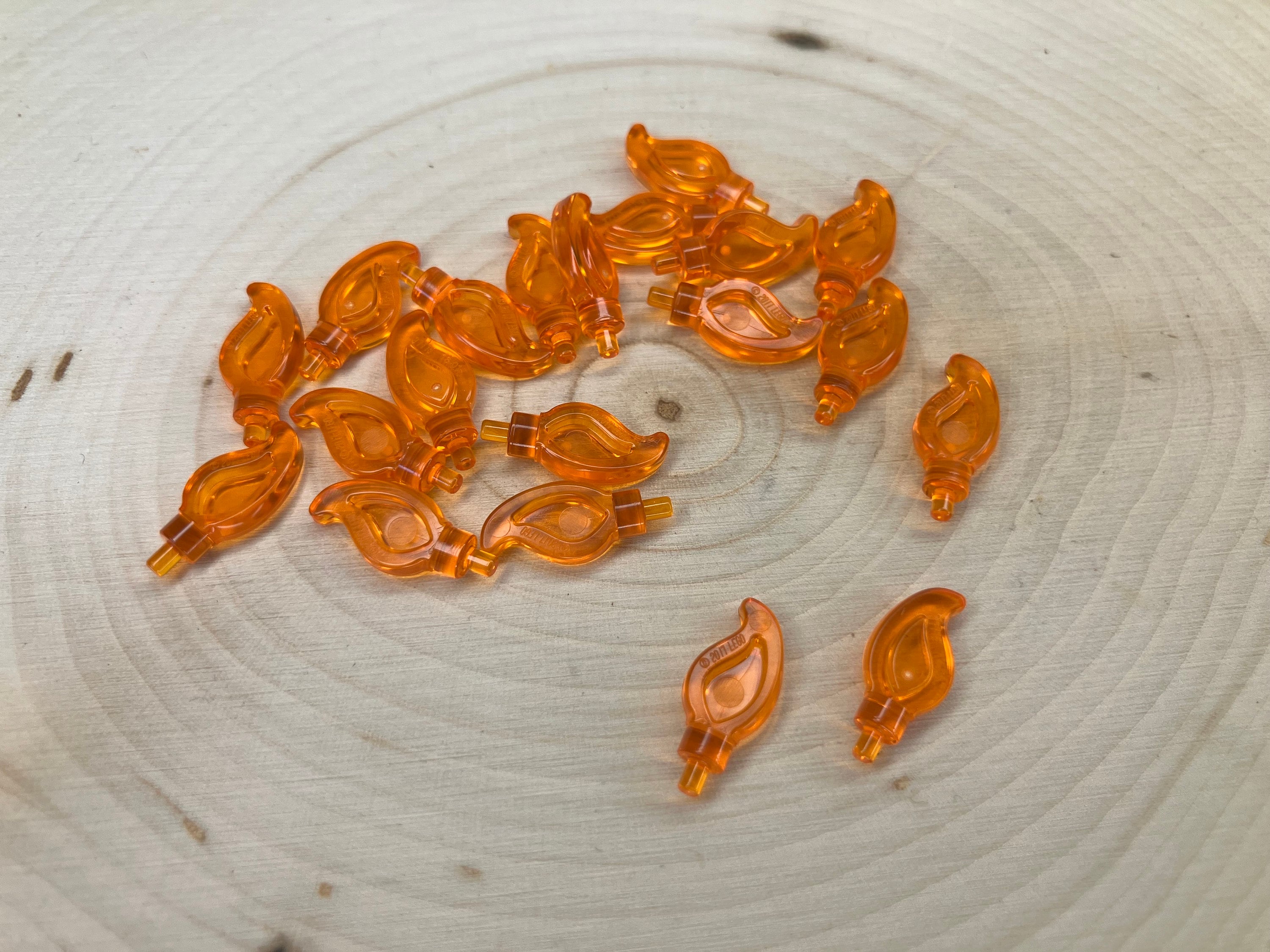 20-Pack Trans-Orange Candle Flame – Genuine LEGO® Part (FREE Domestic Shipping)