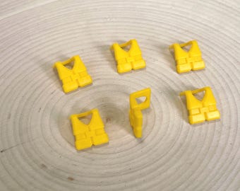 6-Pack Yellow Life Jacket with Center Buckle – Genuine LEGO® Minifigure Part