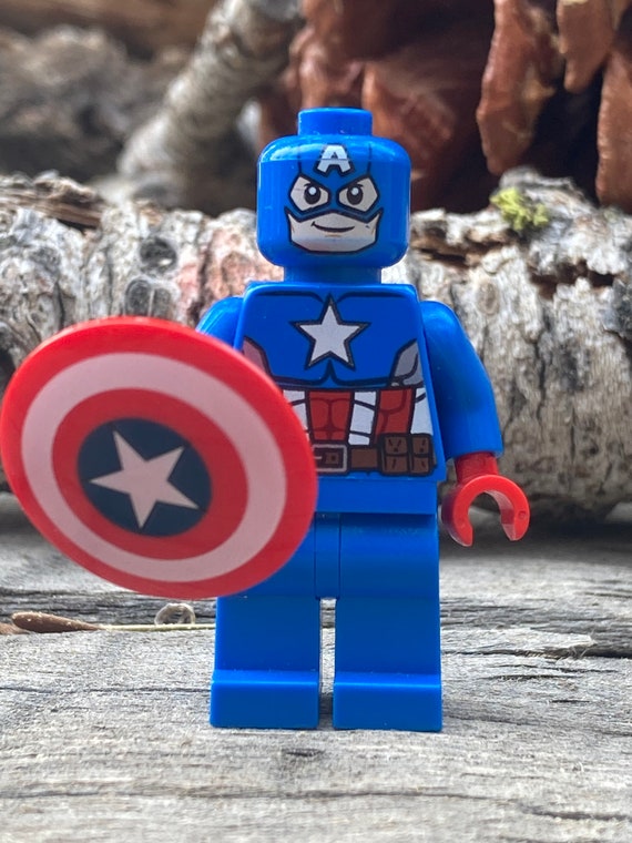 Captain America Blue Suit Brown Belt With Shield Super Heroes