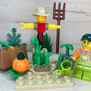 Farmer with a Scarecrow - Genuine LEGO® Farming Scene